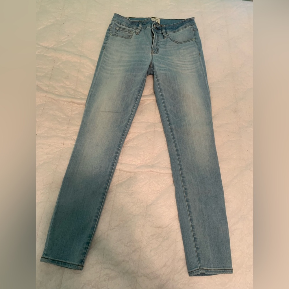 JCrew light wash toothpick jeans